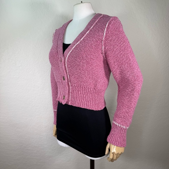 Pilcro Yin Yang Icon Heart Urban Outfitters Cropped Cardigan Sweater Size Medium - Picture 8 of 16